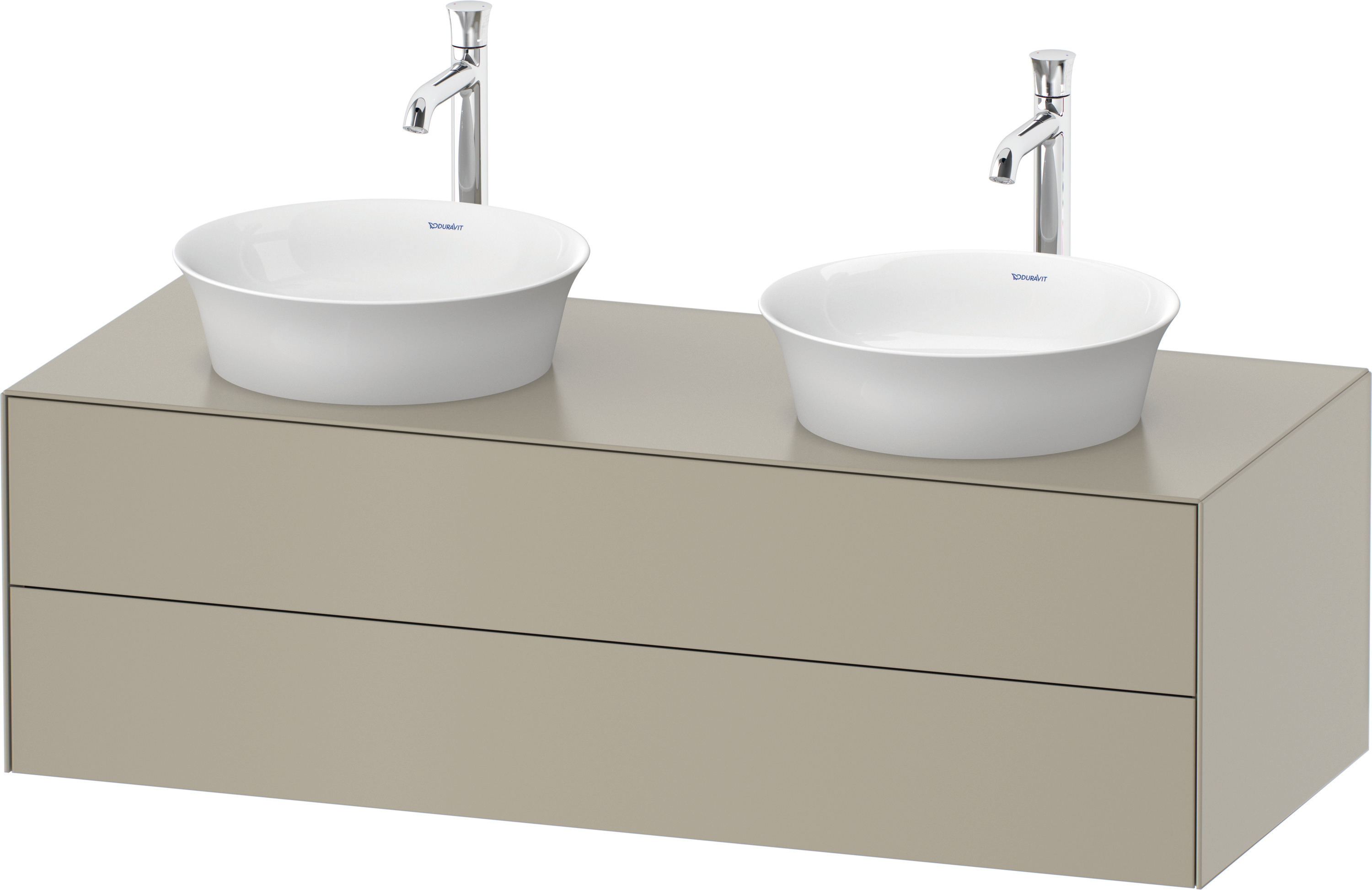 Duravit WTU White Tulip wandh,2 SchKa,beid. 408x1300x550mm, Taupe Seidenmatt