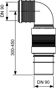 TECE-WC-Anschlussbogen DN 90, flexibel