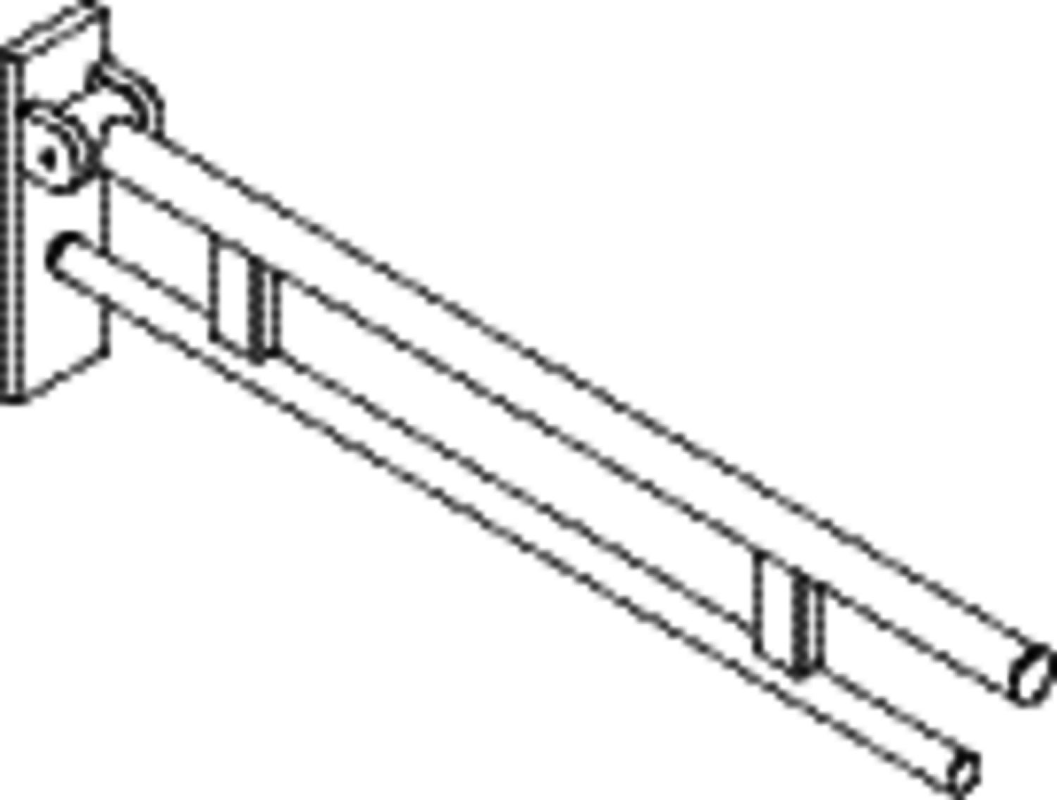 HEWI SK-Griff Duo (B), L:850, pulverbeschichtet weiß tiefmatt