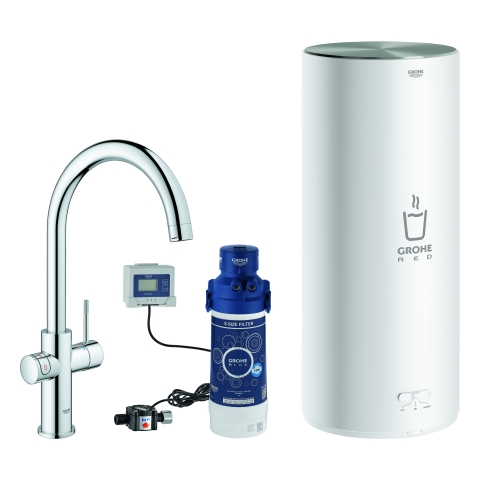 GROHE Armatur und Boiler GROHE Red Duo 30079_1 L-Size C-Auslauf chrom