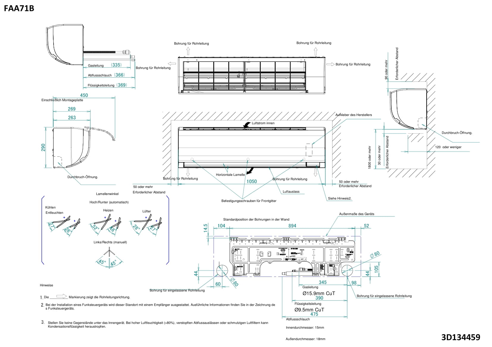 Daikin DAIKIN Sky Air Wandgerät FAA-B Typ 71