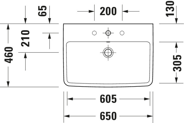 DU WT/MWT 650mm, Duravit No.1 weiß, mit ÜL, mit HLB