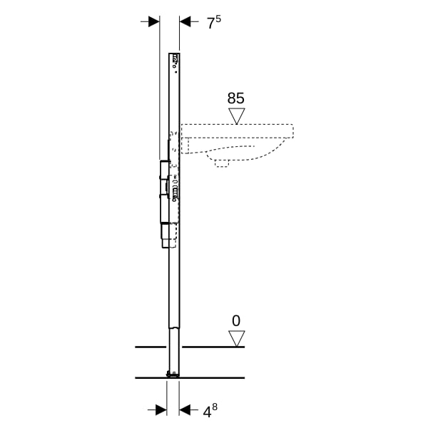 Geberit Duofix Element f. WT, 112 cm Standarmatur, mit UP Siphon
