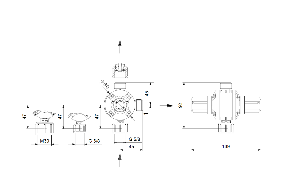 GRUNDFOS Zubehör für Dosierpumpen Multifunktionsventil MFV-G5/8-10  PVC/E