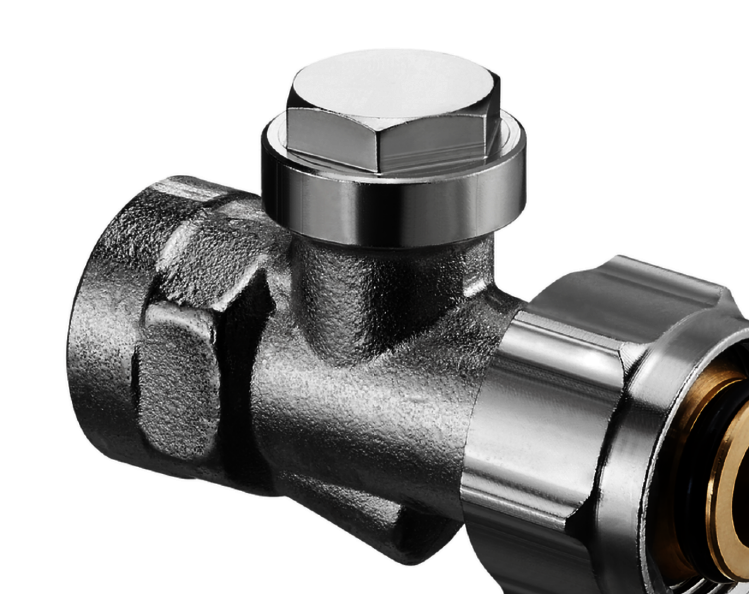 OVENTROP-Absperrverschraubung Combi 3 "Multiflex F",3/4"ÜM x 1/2"IG, Ms, vern.