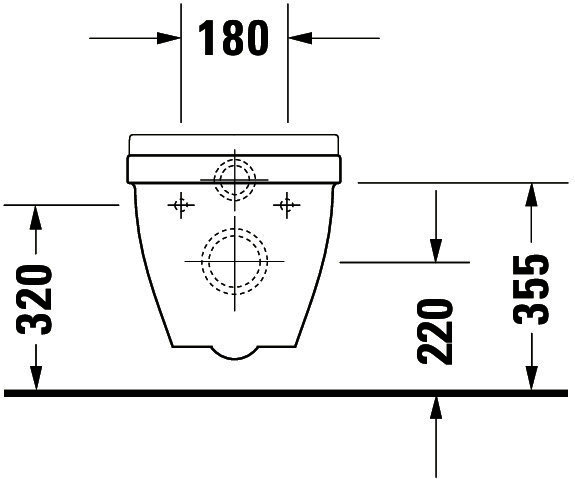 DU Wand-WC Starck 3 Compact 485 mm Tiefspüler, weiß
