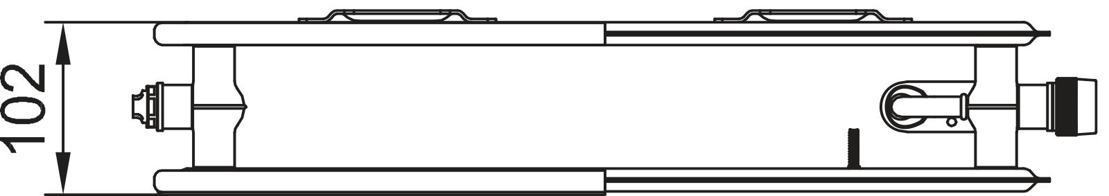 Kermi x2 Plan-V Hyg T20 305x102x1105 QN594, RAL9016, 10bar, Vent.li, o.Abd,BK