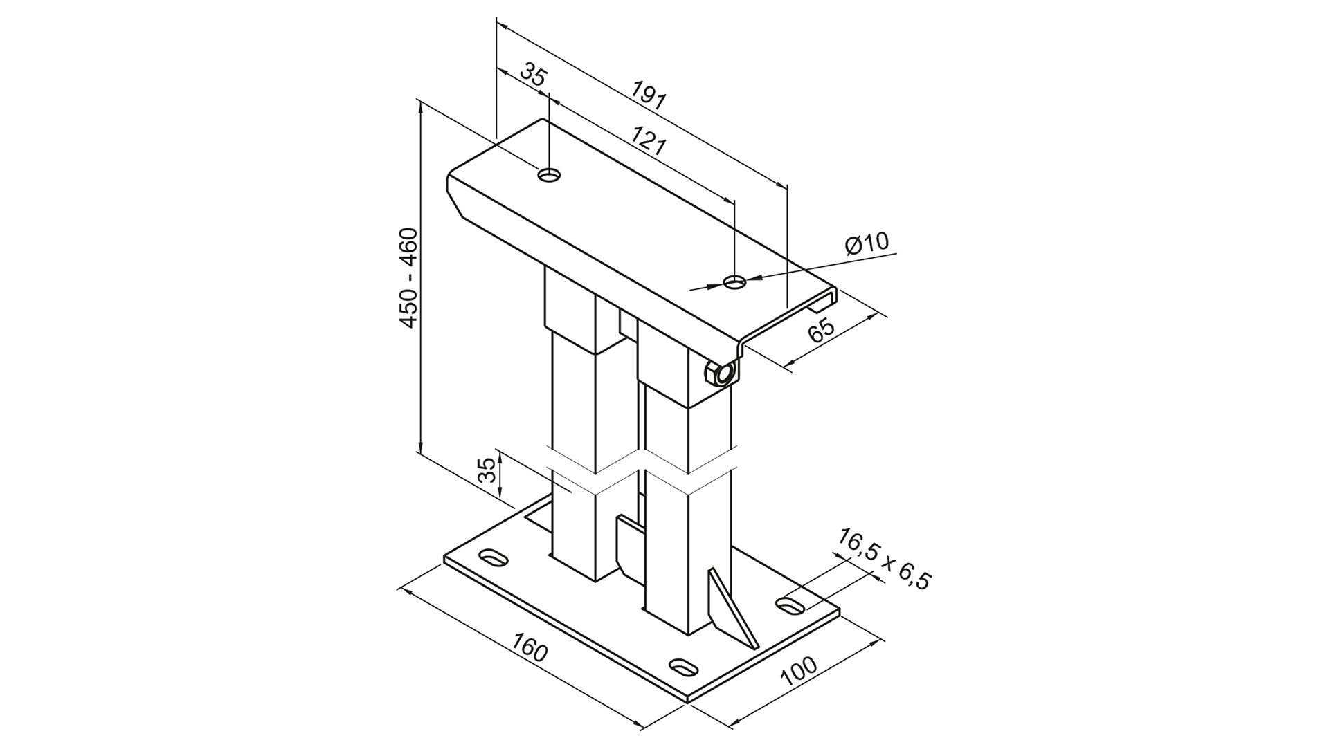 Zehnder Zubehör Fußkonsole FMORV HD45-4, RAL 9016