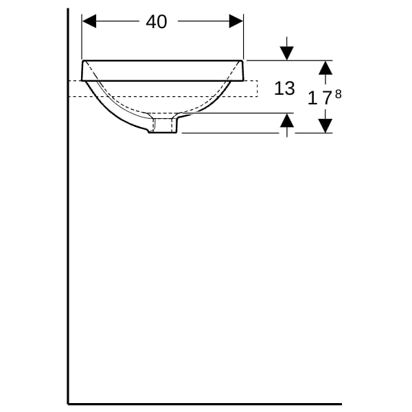 Geberit VariForm Einbauwaschtisch, rechteckig 55x40cm, o. Hl, m. Ül., glasiert/weiß