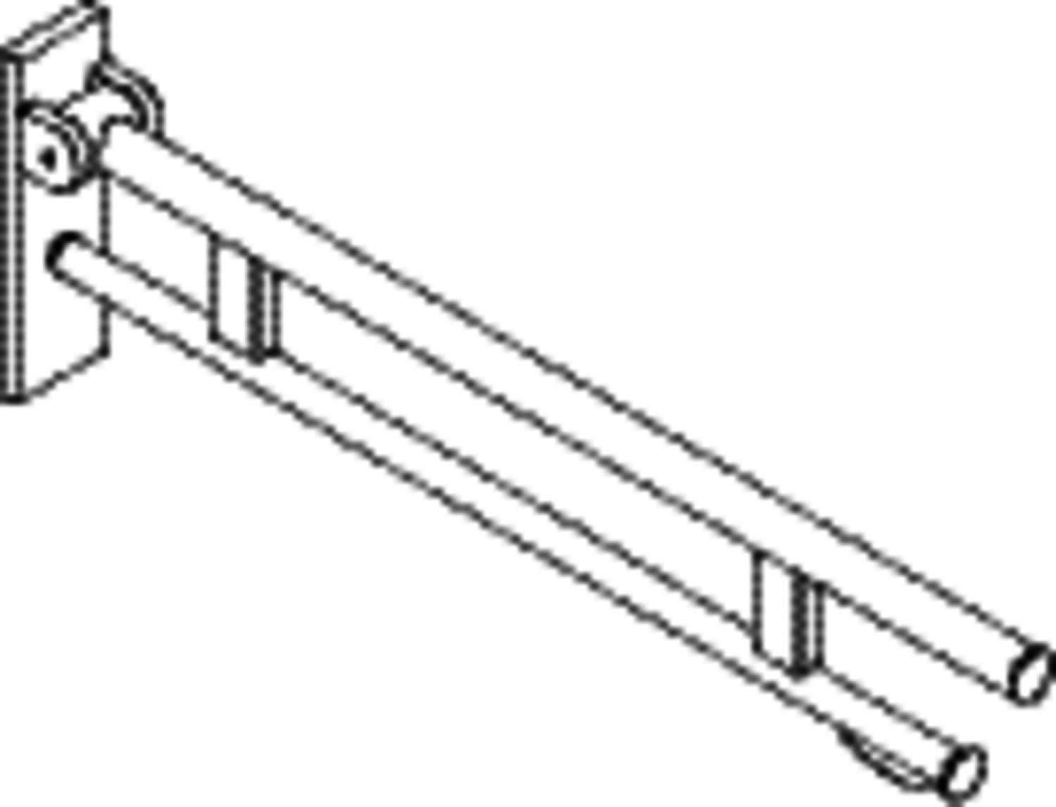 HEWI SK-Griff Duo (B), PRH, L:850, pulverbeschichtet dgrau tiefmatt
