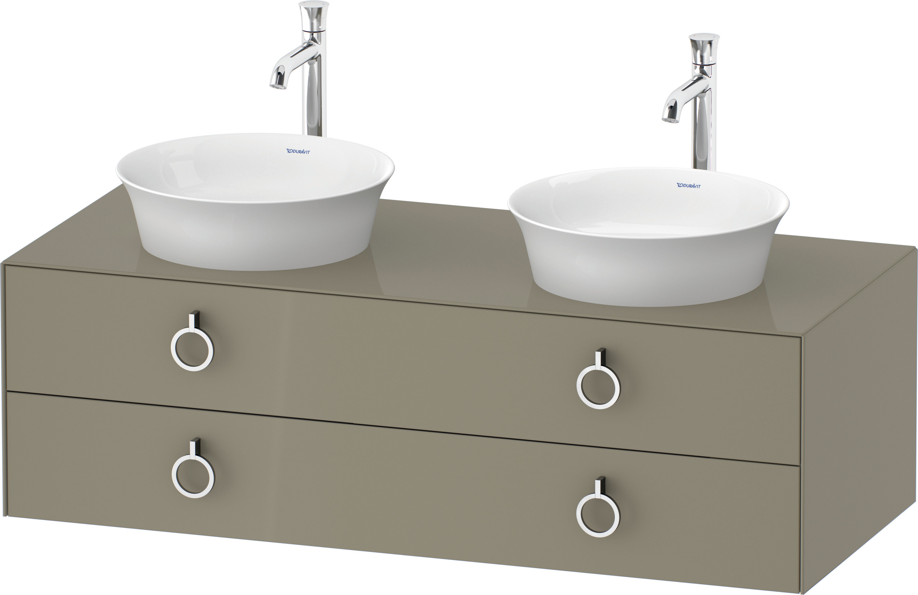 Duravit WTU wandh.White Tulip,2Schk.,m.Griff Aus.b,408x1300x550,Steingrau Hochglanz