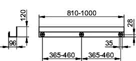 KEUCO Duschablage 24953 auf Maß, 810-1000 x 120 x 90 mm, weiß