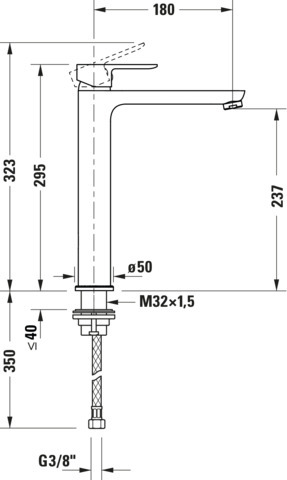 DU D-Code Einhebel-WT-Mischer XL, o. Zugst.FreshStart,MinusFlow Chrom Hgl