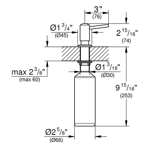 GROHE Seifenspender Contemporary 40536 Vorratsbehälter 0,4 l supersteel