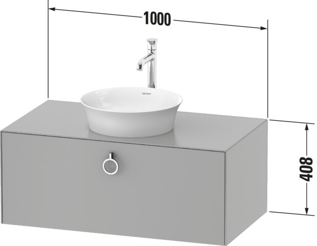 Duravit WTU wandh. White Tulip,1 Ausz.,mit Griff,408x1000x550,Eiche N.M./Graph.HGL