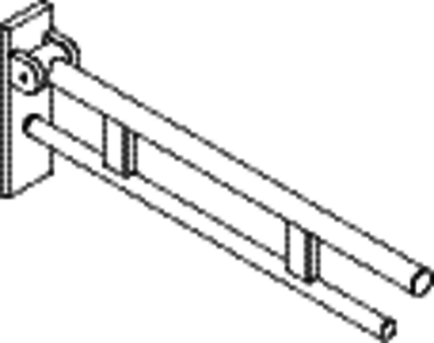 HEWI SK-Griff Duo (B), L:700, pulverbeschichtet weiß tiefmatt