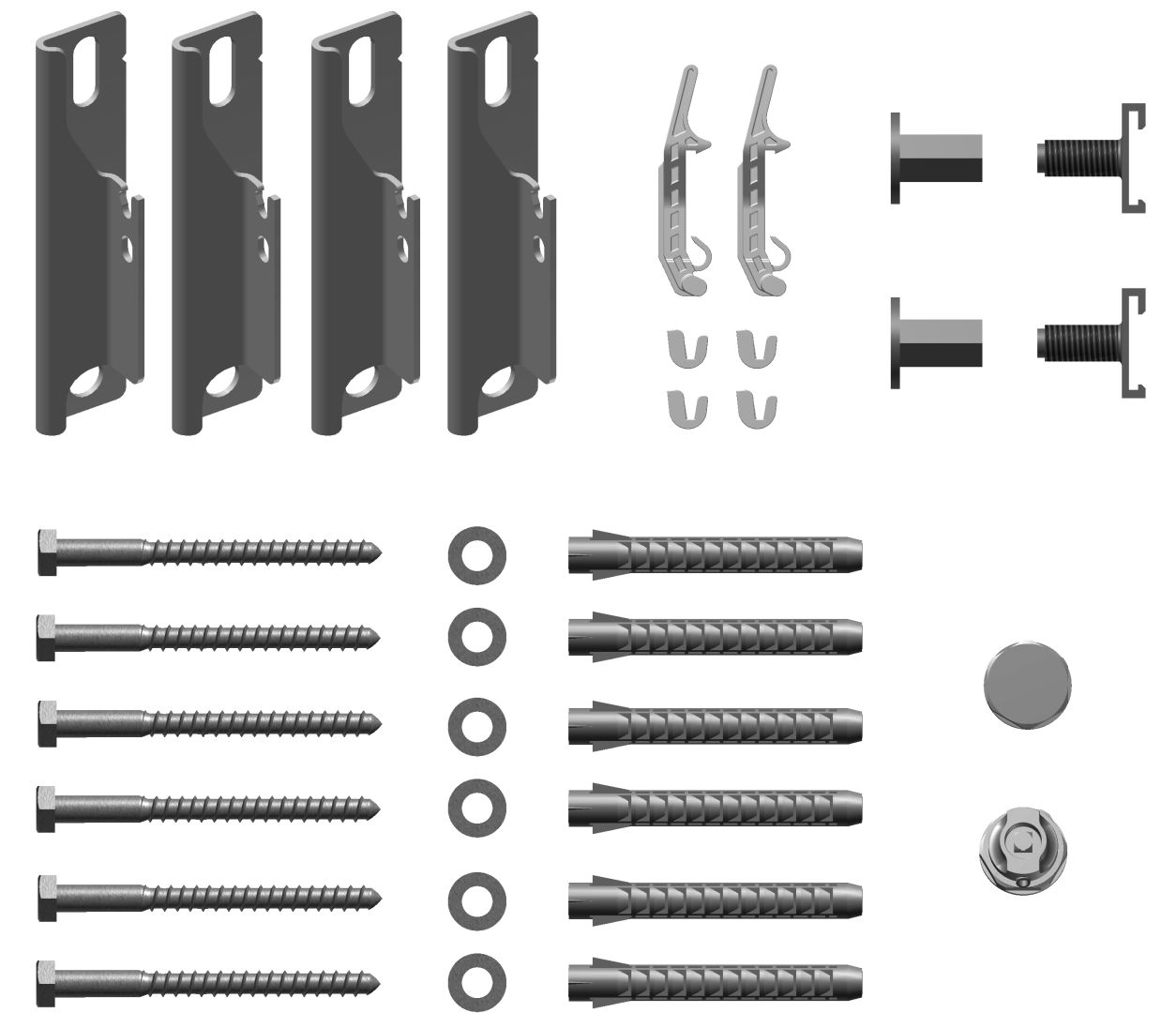 Kermi Wandkonsolen-Set kurz Verteo für Typ 10, WA 60mm, weiß