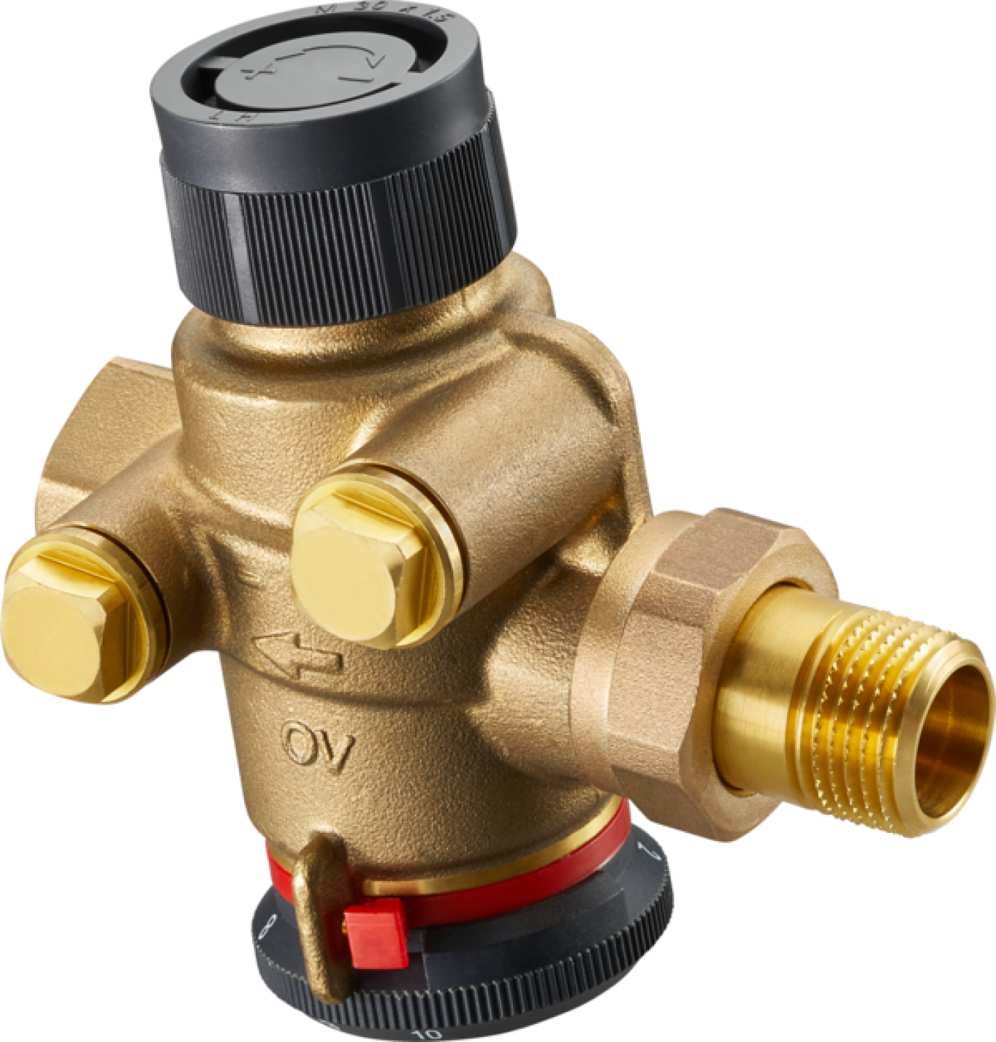 OVENTROP-Regulierventil "Cocon QTZ" ohne Messventile, DN32, AG/IG, 600-4800 l/h