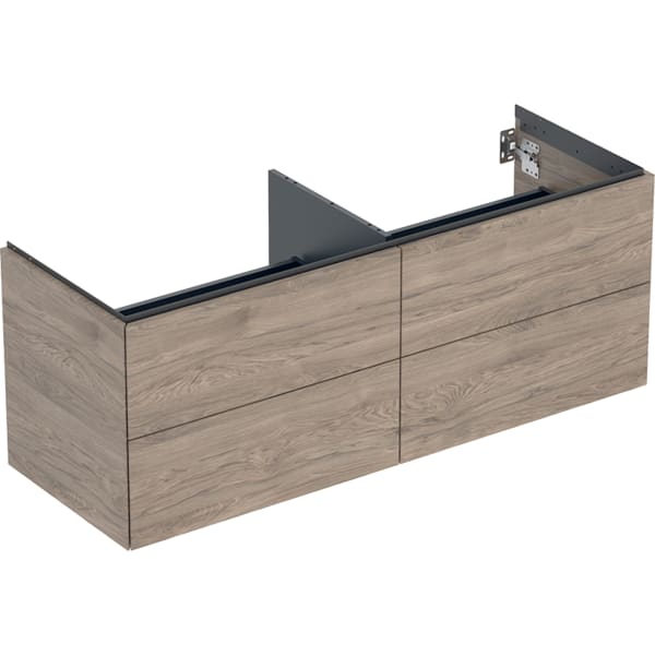 Geberit ONE Unterschrank für WT/-Platte 4 Schubl., 133,2x50,4x47cm,Nussb.hickory