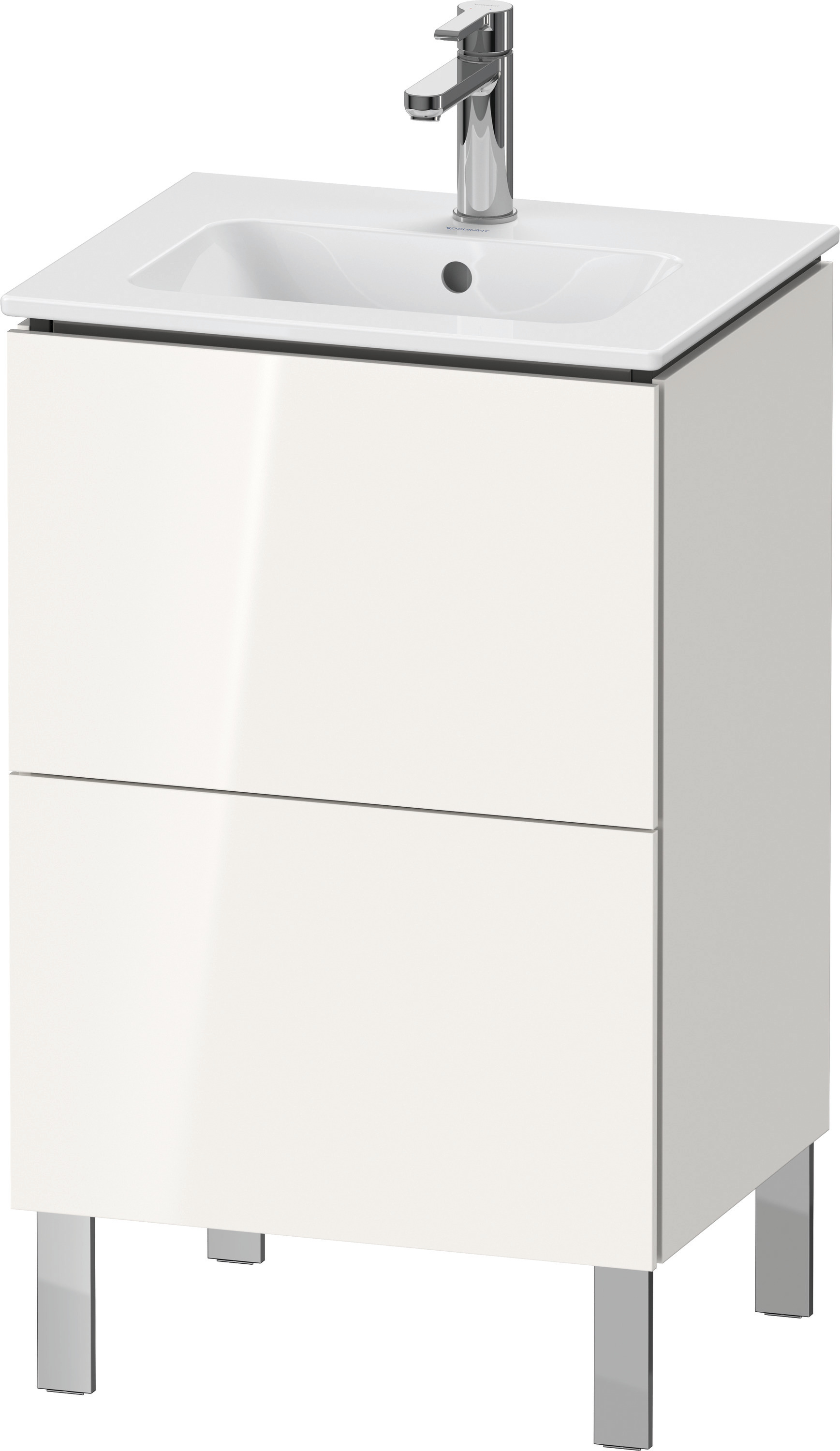 Duravit WTU L-Cube bodenstehend, 2 Auszüge 704x520x421mm, Weiß HGL