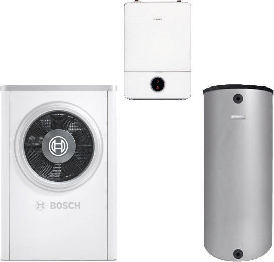 BOSCH Luftwärmepumpen-Paket BOPA CS728 CS7001iAW 17 OR-T, AWE17, BH200-5 1 A