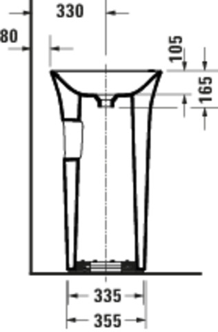 Duravit WT freisteh.,500mm White Tulip,Weiß o.ÜL,o.HLB,mit Öffnung hinten,WGL