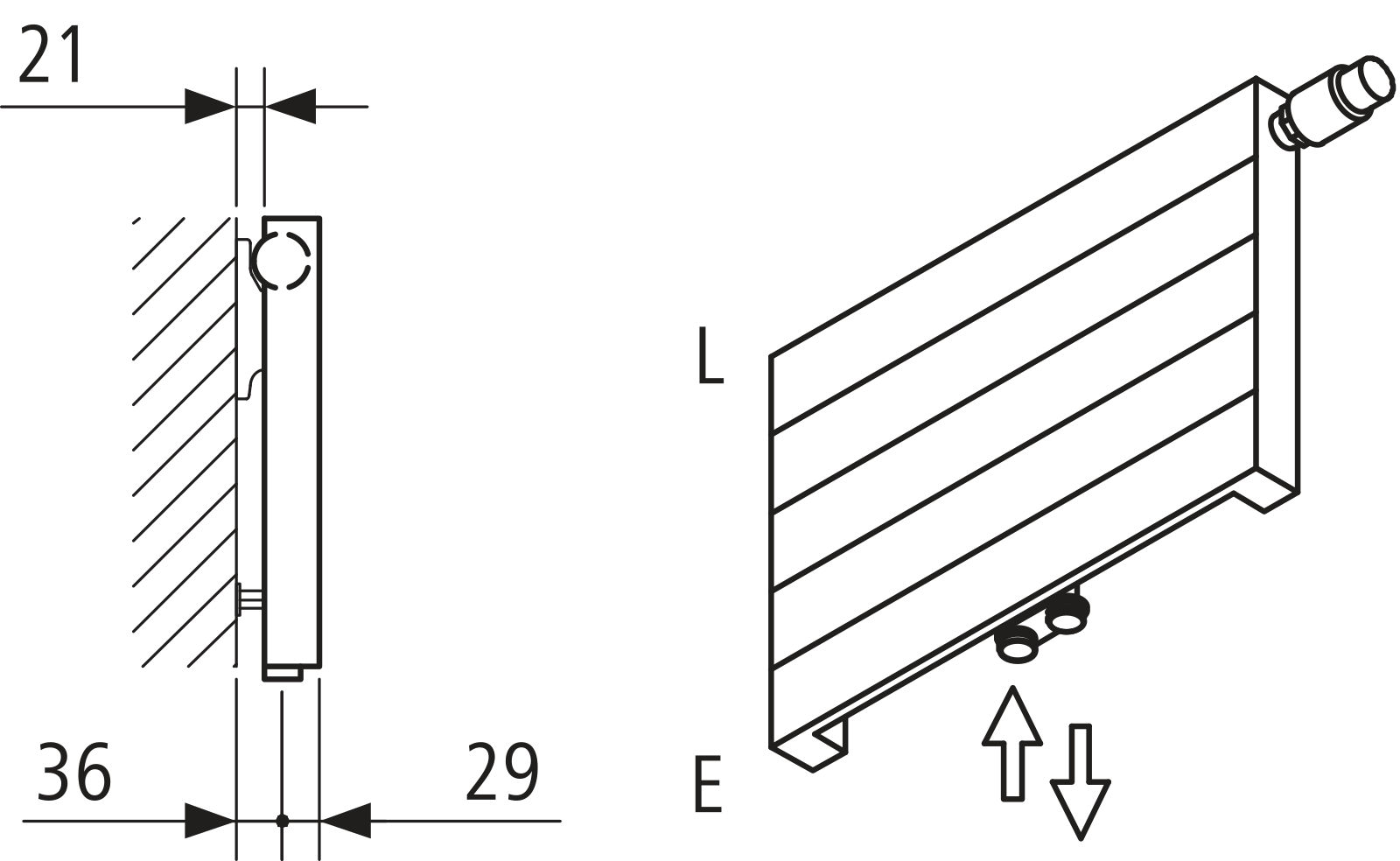 Kermi V-Heizwand HHV T10 BH560x43x600 QN356, RAL9016, 6 bar,o. Abd.,Ausf. re
