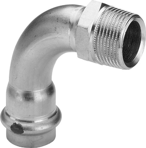 Viega Bogen 90 Grad mit SC Sanpress Inox 2314 in 15mm x R1/2 Edelstahl