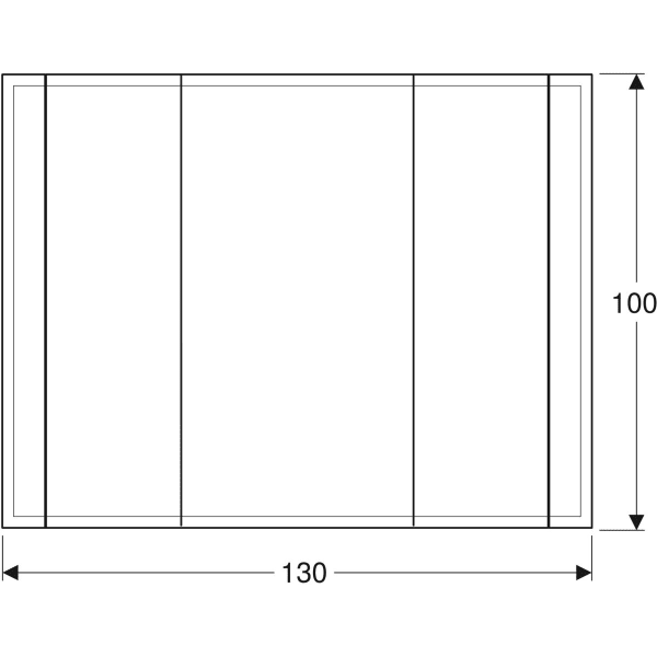 Geberit ONE Spiegelschrank mit Beleuchtung drei Türen, 120x100x16cm