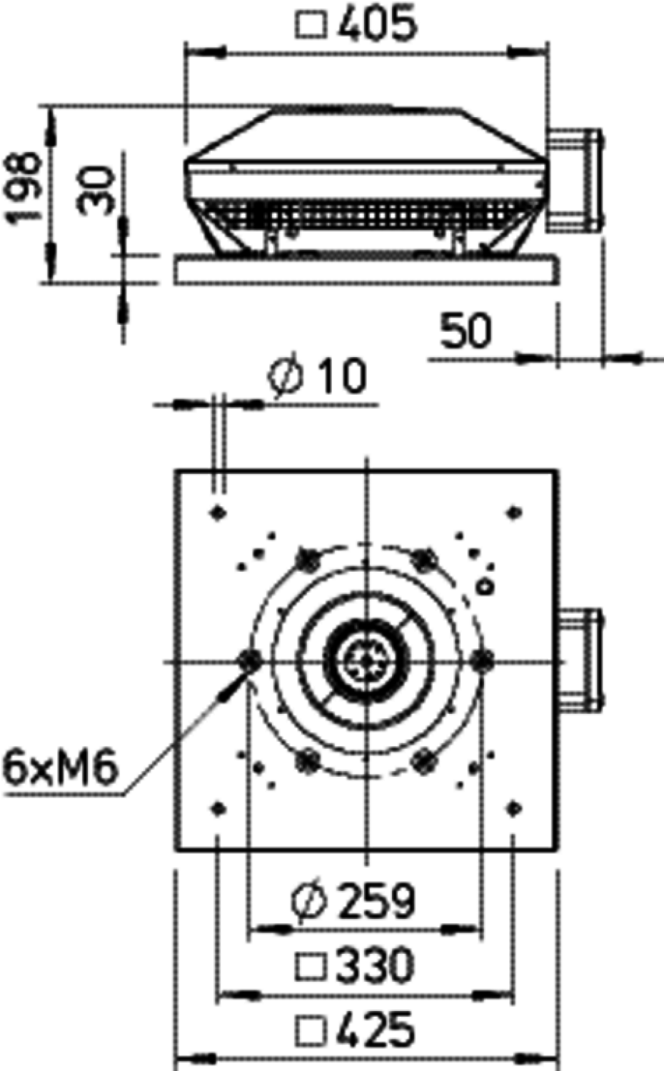 Helios RDW 200/4 Dachventilator 1-PH horizontal, 230 V, 4-polig