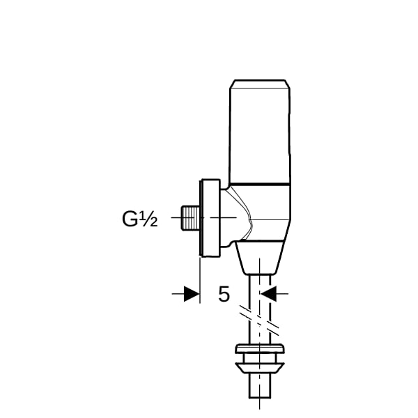 Geberit DrSp. f. Urinal mit elektron. Spül IR Batteriebetrieb, Aufputz