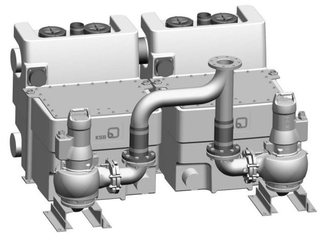 KSB Hebeanlage Compacta UZ12.900 D ohne Rückflusssperre, Steuerung LCB2