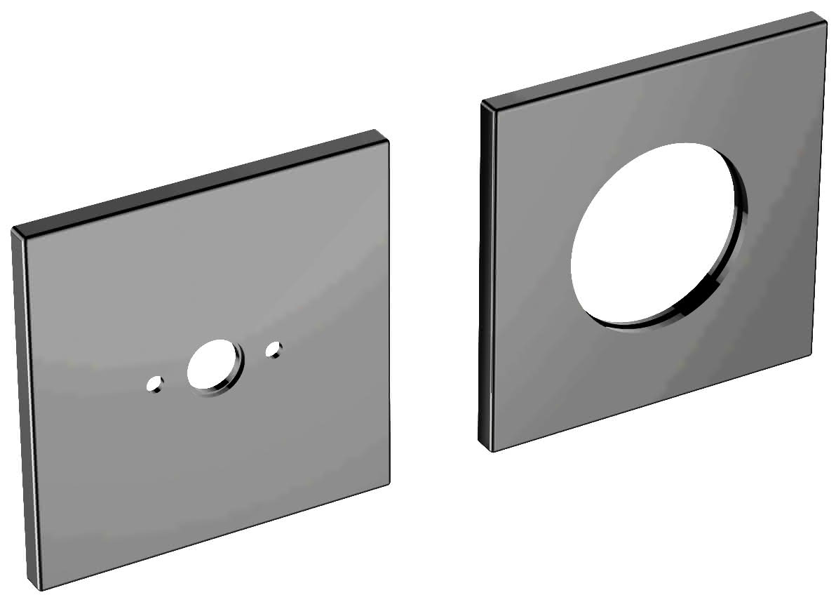 KEUCO Rosetten-Set 51116, verchromt, eckig / 85 mm