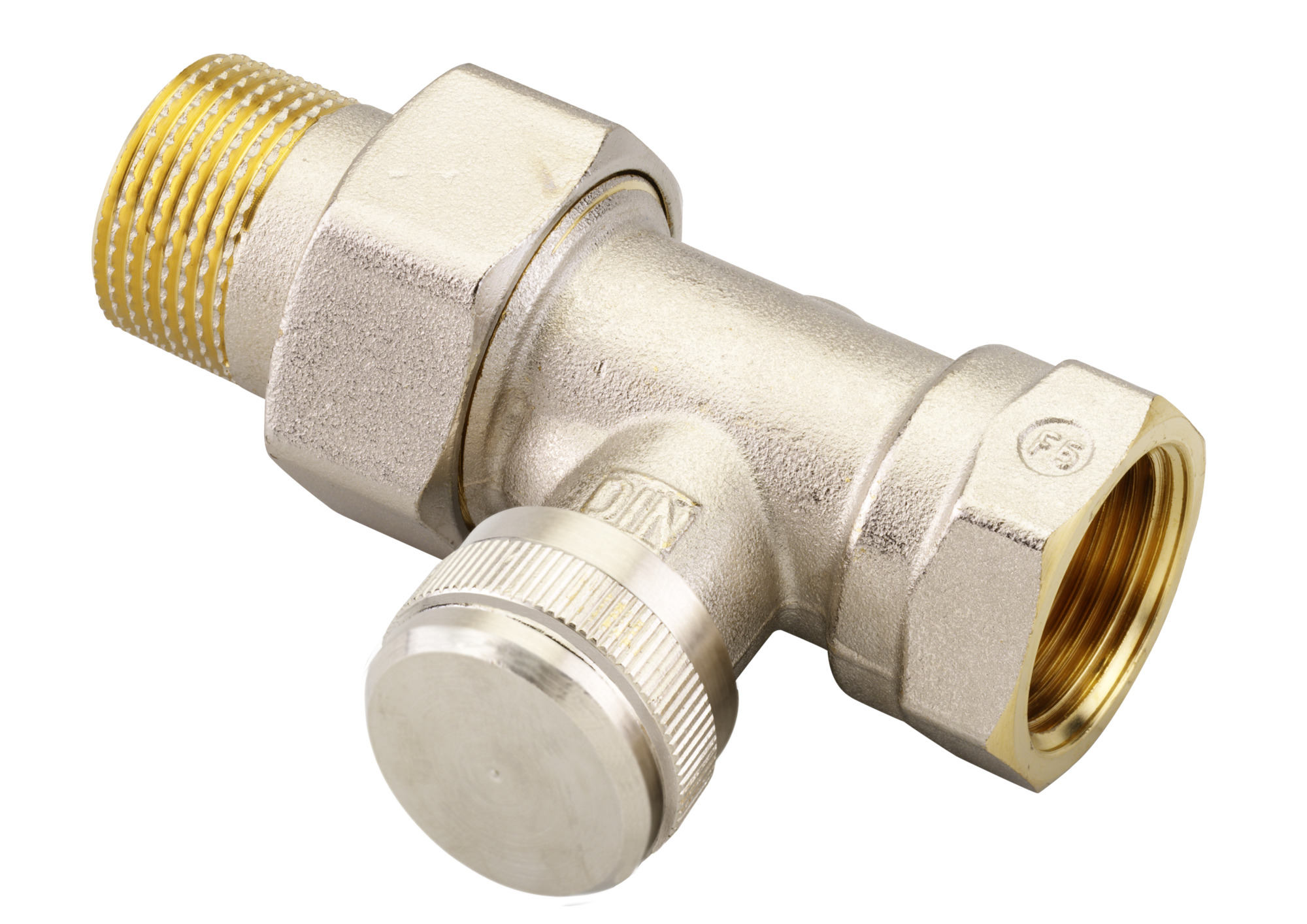 Danfoss Rücklaufverschraubung RLV 20 R 3/4, Durchgang, vernickelt