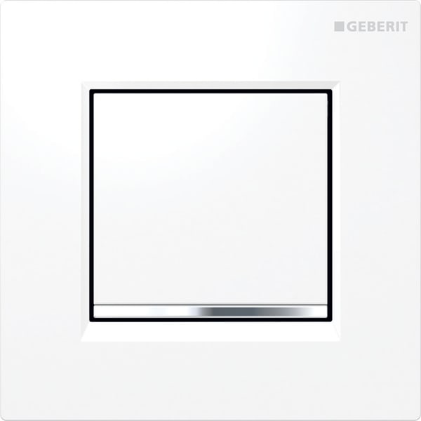Geberit Typ 20 BetPl., eckig, für UR-Strg. pneum. Sp-Ausl., weiß / hgl.verchr.