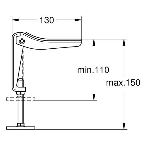 GROHE Füße 49115 für Essence Einbau-Badewanne chrom