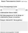 BOSCH Zubehör Wasseraufbereitung VES_S Aufkleber Doku vollentsalztes Wasser