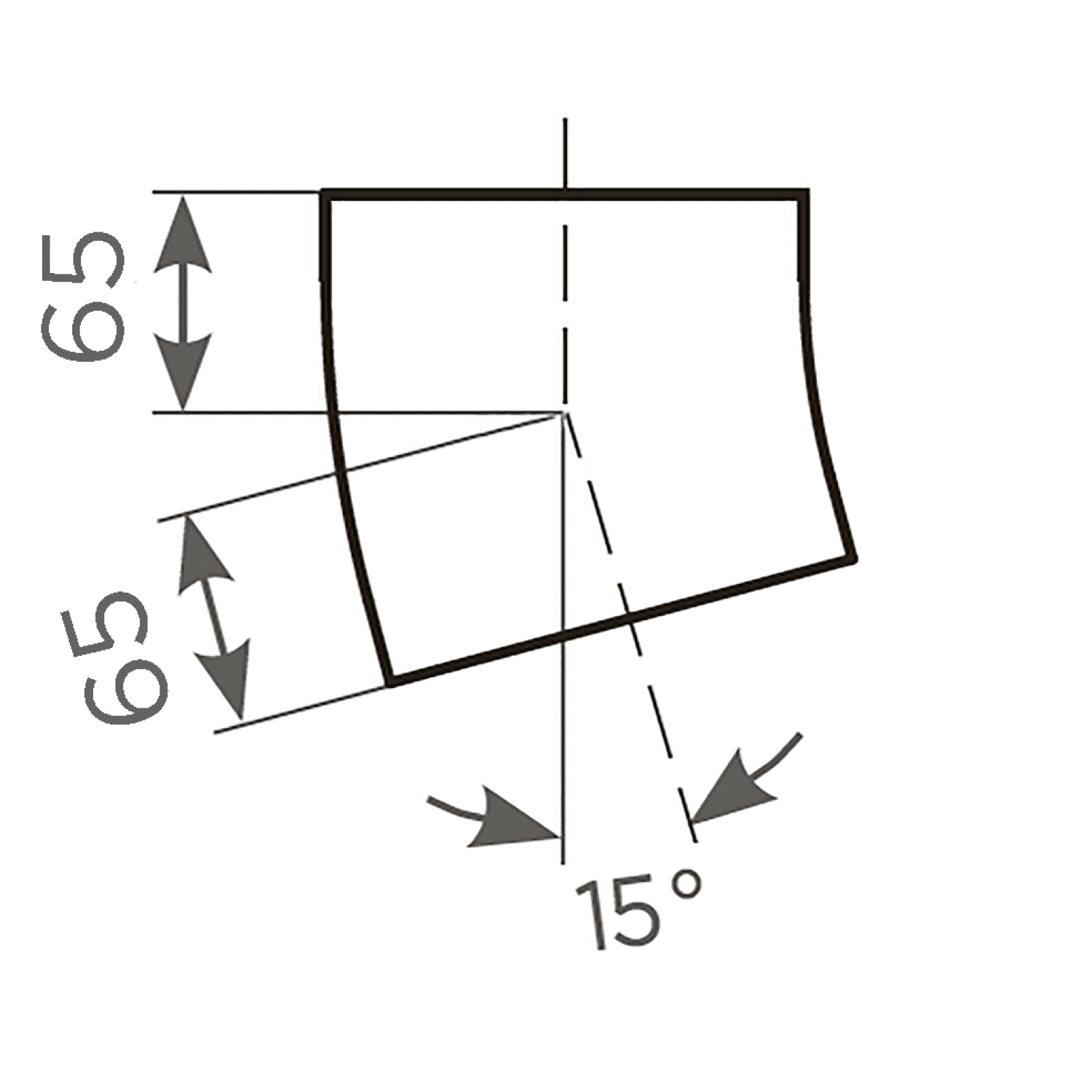 SML-Bogen DN 150, 15 Grad