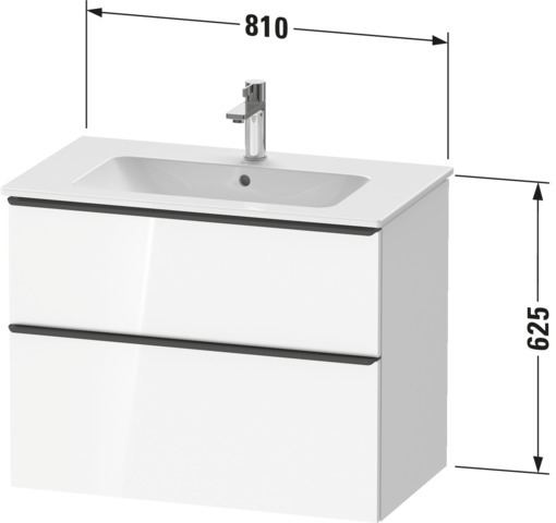 DU D-Neo WTU,233683,AZ,1,SBK:1,Gr:Bronze 810x462x625mm,Wandh,Weiß Hochglanz,Dek.