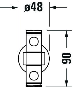 DU D-Code HTH, Arme 2, Schwenkbar 50x447x90 mm, Chrom