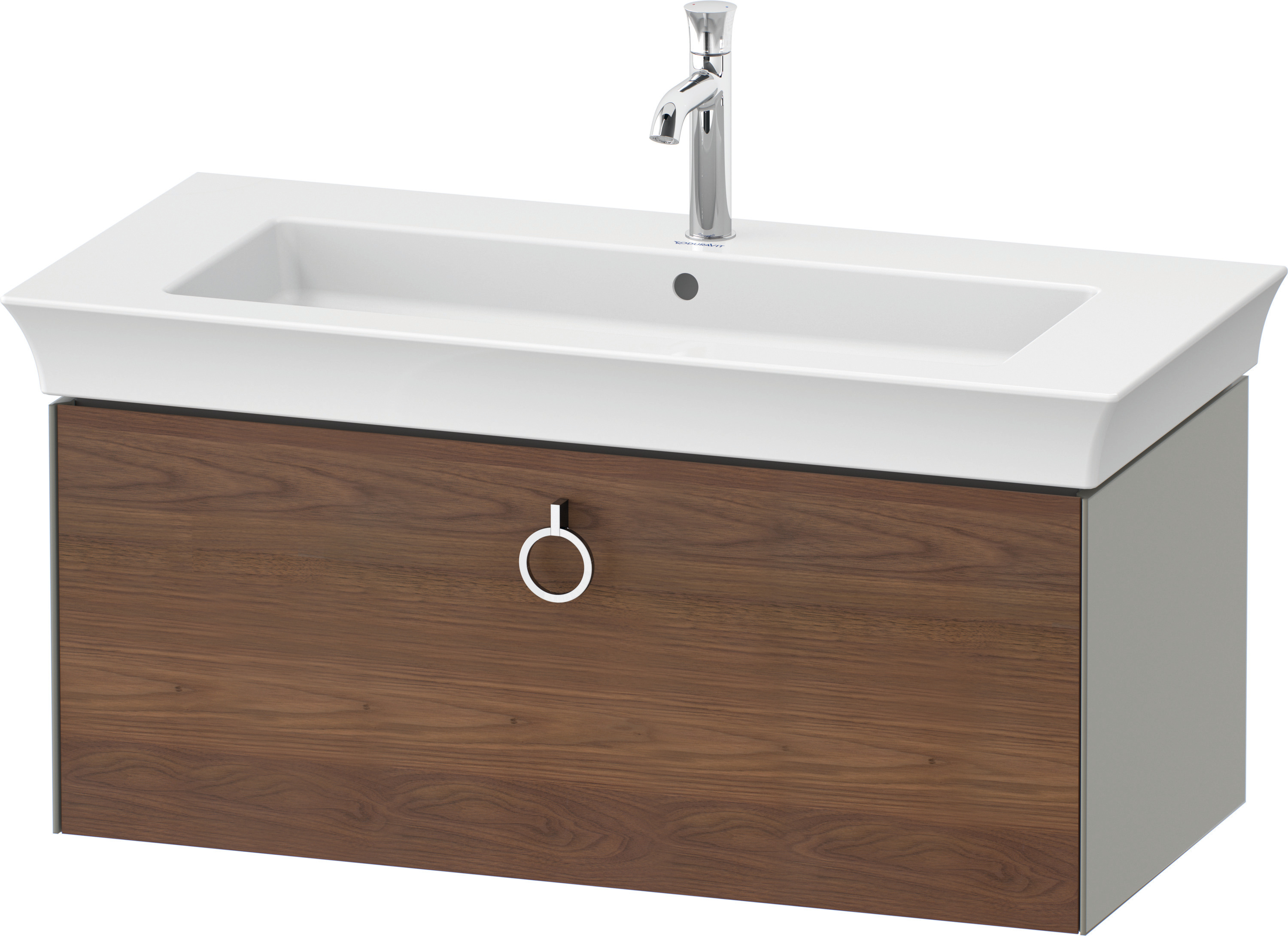Duravit WTU wandh. White Tulip,1 Ausz.,mit Griff,410x984x458,A.Nussb.M./Steing.Sdm