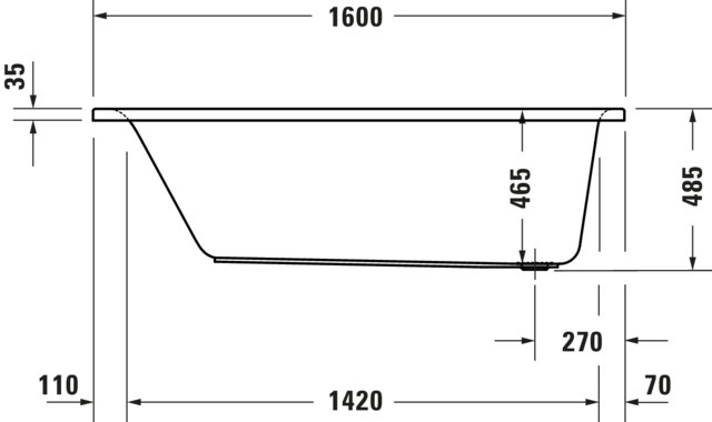 DU D-Neo BW 1600x700,Einbauversion Rückenschr. 1 Pos.Variabel, Weiß