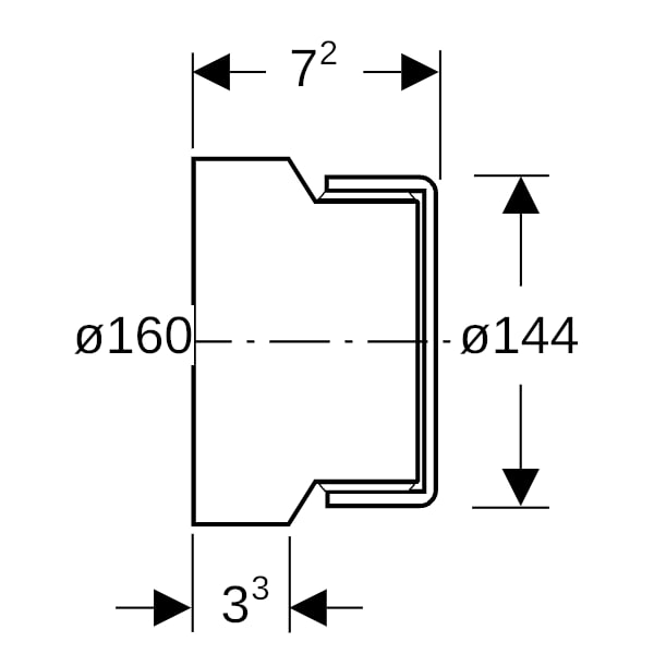 Geberit Silent-db20 Enddeckel verschraubbar d160