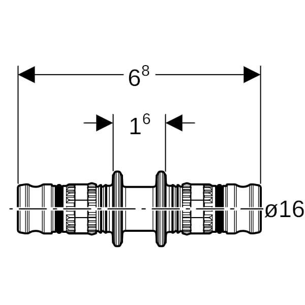 Geberit Mepla Kupplung PVDF d16