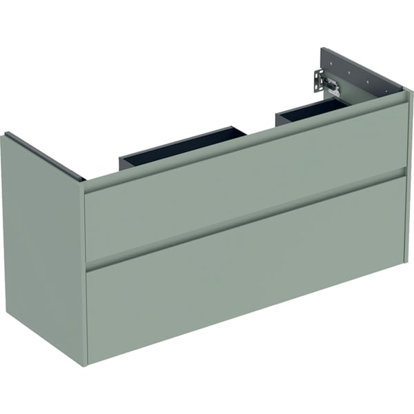 Geberit Renova Plan US f. DWT, m.2 Schubladen 124,5x60,6x44,6cm, salbeigrün/l. seidenm