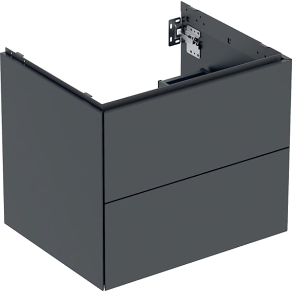 Geberit ONE Unterschrank für WT/-Platte 2 Schubl., 59,2x50,4x47cm, schwarz matt