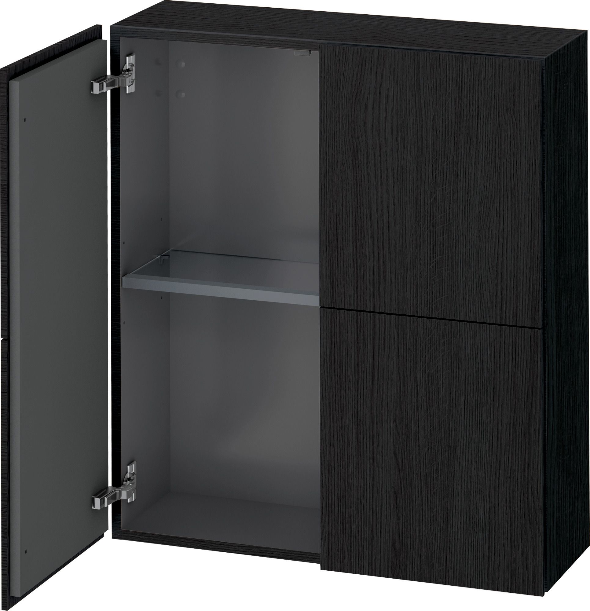 DU Halbhochschrank L-Cube 243x700x800mm 2 Türen, Eiche Schwarz