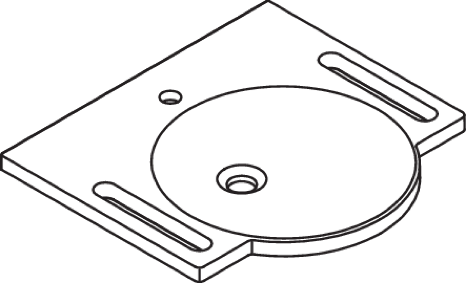 HEWI Waschtisch mit Griffmulden, 600 x 550mm, o. Überlauf, 1 Hahnloch
