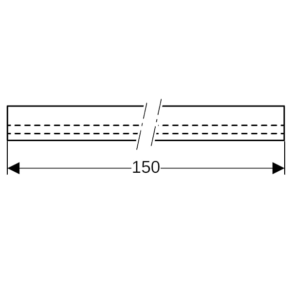 Geberit Kollektorprofil CleanWall Wandablauf für Dusche, Edelstahl gebürst. L: 150cm