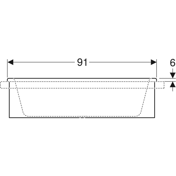 Geberit Bambini ovale Badewanne 51,5x25,7x91cm, weiß